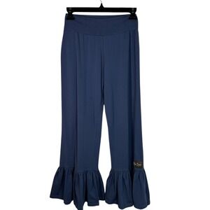Matilda Jane Womens Blue Ruffled Hem Palazzo Pants Size S